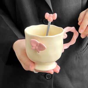 A 3D butterfly ceramic mug